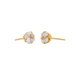 Load image into Gallery viewer, 6*6MM Cubic Zirconia Princess Cut 24K Pure Gold Plated Ear Studs
