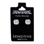 Load image into Gallery viewer, 6*6MM Cubic Zirconia Princess Cut 24K Pure Gold Plated Ear Studs

