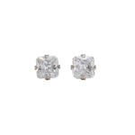 Load image into Gallery viewer, 6*6MM Cubic Zirconia Princess Cut Allergy-Free Stainless Steel Ear Studs
