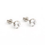 Load image into Gallery viewer, 6*6MM Cubic Zirconia Princess Cut Allergy-Free Stainless Steel Ear Studs
