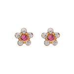 Load image into Gallery viewer, Daisy April Crystal Oct Rose 24K Pure Gold Plated Ear Studs

