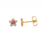 Load image into Gallery viewer, Daisy April Crystal Oct Rose 24K Pure Gold Plated Ear Studs
