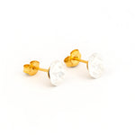 Load image into Gallery viewer, 8*9MM Crystal Oval Shape 24K Pure Gold Plated Ear Studs

