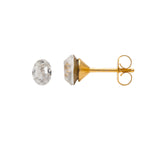 Load image into Gallery viewer, 8*9MM Crystal Oval Shape 24K Pure Gold Plated Ear Studs
