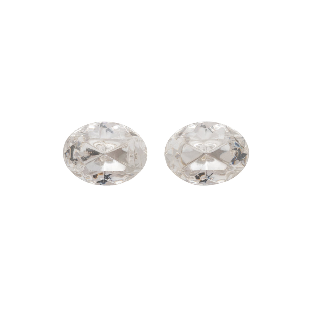 8*9MM Crystal Oval Allergy-Free Stainless Steel Ear Studs