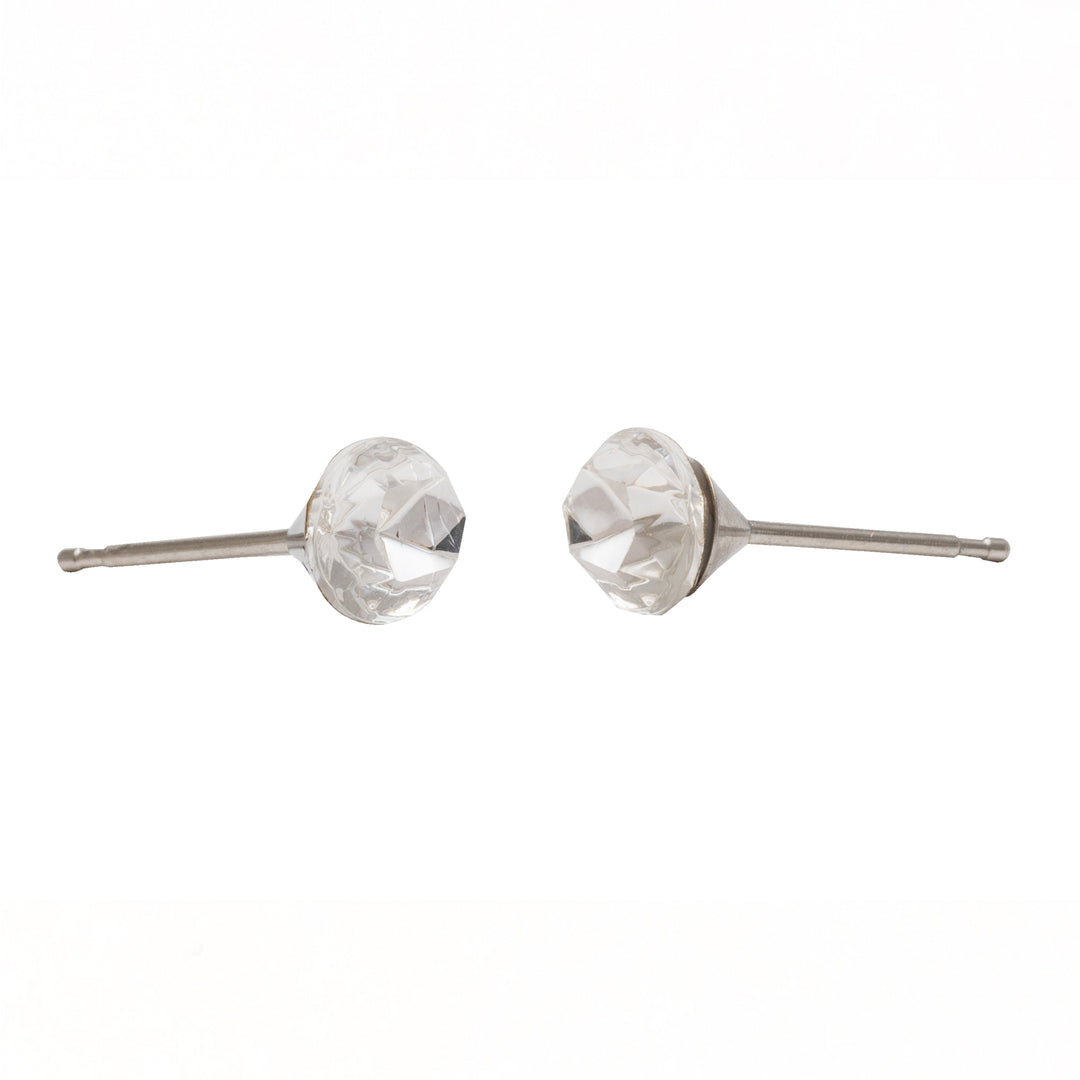 8*9MM Crystal Oval Allergy-Free Stainless Steel Ear Studs