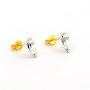 10*6MM Crystal 24K Pure Gold Plated Ear Studs