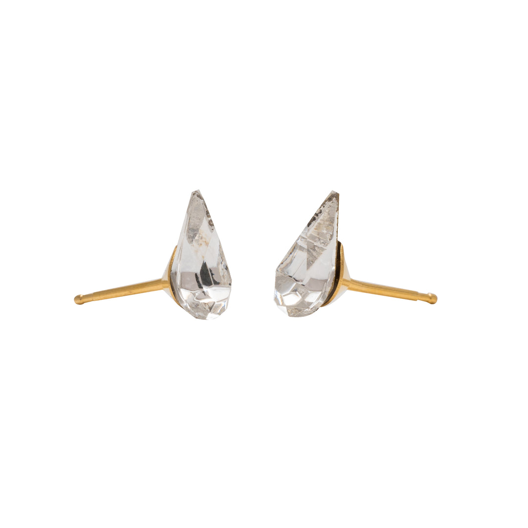 10*6MM Crystal 24K Pure Gold Plated Ear Studs