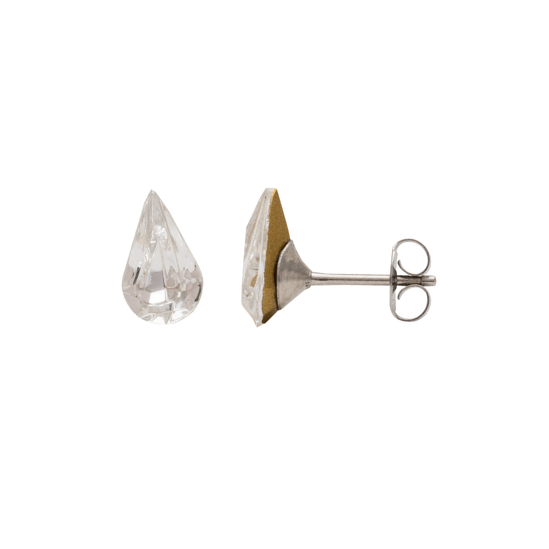 10*6MM Crystal Allergy-Free Stainless Steel Ear Studs