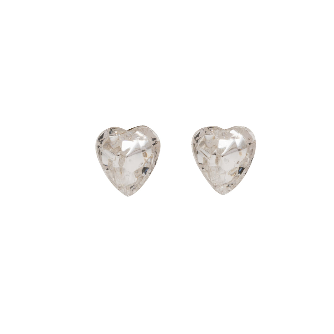6*6MM Austrian Crystal Heart Shape 24K Pure Gold Plated Ear Studs