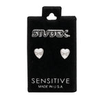 Load image into Gallery viewer, 6*6MM Heart Shape Crystal Allergy-Free Stainless Steel Ear Studs
