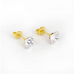 Load image into Gallery viewer, 6X6MM Austrian Crystal Square 24K Pure Gold Plated Ear Studs
