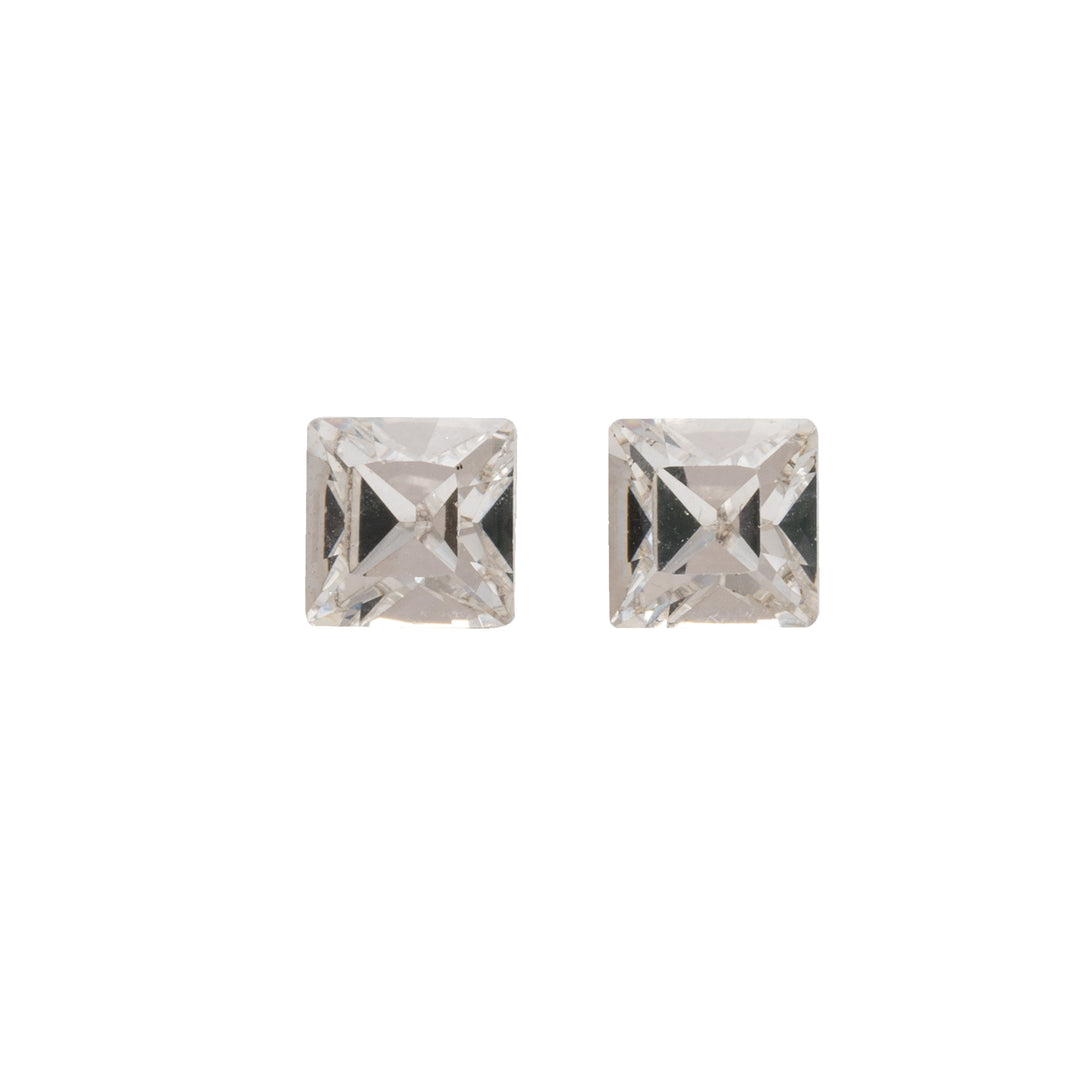 6MM Crystal Square Allergy-Free Stainless Steel Ear Studs