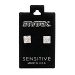 Load image into Gallery viewer, 6MM Crystal Square Allergy-Free Stainless Steel Ear Studs
