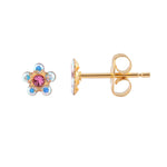 Load image into Gallery viewer, Daisy Ab Crystal October Rose 24K Pure Gold Plated Ear Studs
