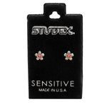Load image into Gallery viewer, Daisy Ab Crystal October Rose 24K Pure Gold Plated Ear Studs
