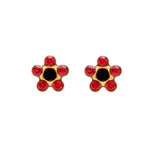 Load image into Gallery viewer, Daisy July Ruby Jet 24K Pure Gold Plated Ear Studs
