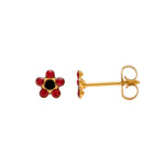 Load image into Gallery viewer, Daisy July Ruby Jet 24K Pure Gold Plated Ear Studs
