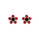 Load image into Gallery viewer, Daisy July Ruby Jet Allergy-Free Stainless Steel Ear Studs | Ideal For Every Day Wear
