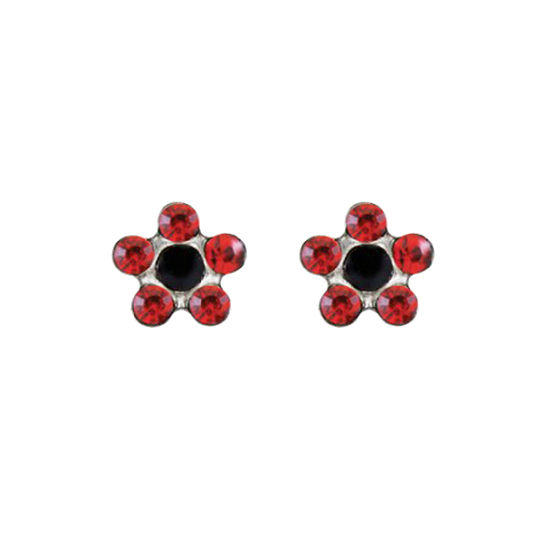 Daisy July Ruby Jet Allergy-Free Stainless Steel Ear Studs | Ideal For Every Day Wear