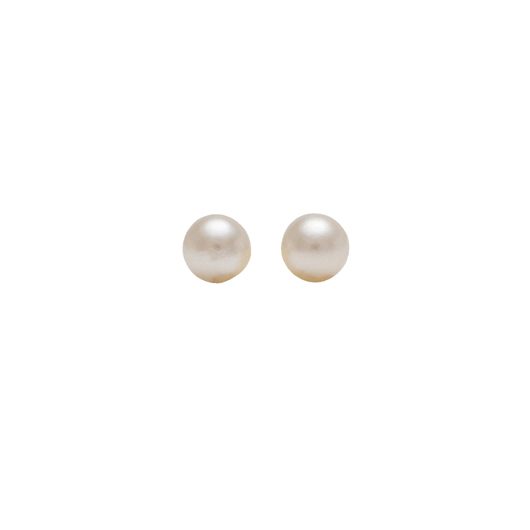 3MM White Pearl 24K Pure Gold Plated Ear Studs