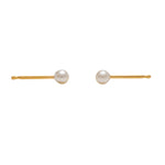 Load image into Gallery viewer, 3MM White Pearl 24K Pure Gold Plated Ear Studs
