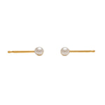 Load image into Gallery viewer, 4MM White Pearl 24K Pure Gold Plated Ear Studs
