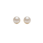 Load image into Gallery viewer, 5MM White Pearl 24K Pure Gold Plated Ear Studs
