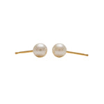 Load image into Gallery viewer, 5MM White Pearl 24K Pure Gold Plated Ear Studs

