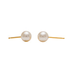 Load image into Gallery viewer, 6MM White Pearl 24K Pure Gold Plated Ear Studs
