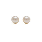 Load image into Gallery viewer, 7MM White Pearl 24K Pure Gold Plated Ear Studs
