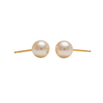 Load image into Gallery viewer, 7MM White Pearl 24K Pure Gold Plated Ear Studs
