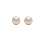 Load image into Gallery viewer, 8MM White Pearl 24K Pure Gold Plated Ear Studs
