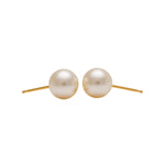 Load image into Gallery viewer, 8MM White Pearl 24K Pure Gold Plated Ear Studs
