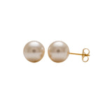 Load image into Gallery viewer, 10MM White Pearl 24K Pure Gold Plated Ear Studs
