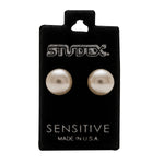 Load image into Gallery viewer, 10MM White Pearl 24K Pure Gold Plated Ear Studs
