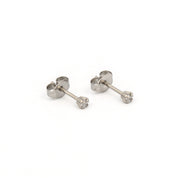 2MM Cubic Zirconia Allergy-Free Stainless Steel Ear Studs