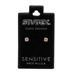 Load image into Gallery viewer, 3MM Cubic Zirconia 24K Pure Gold Plated Ear Studs
