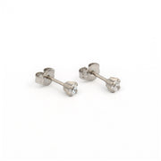 3MM Cubic Zirconia Allergy-Free Stainless Steel Ear Studs