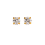Load image into Gallery viewer, 4MM Cubic Zirconia 24K Pure Gold Plated Ear Studs
