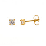 Load image into Gallery viewer, 4MM Cubic Zirconia 24K Pure Gold Plated Ear Studs
