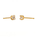Load image into Gallery viewer, 4MM Cubic Zirconia 24K Pure Gold Plated Ear Studs
