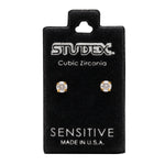 Load image into Gallery viewer, 4MM Cubic Zirconia 24K Pure Gold Plated Ear Studs
