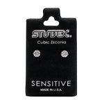 Load image into Gallery viewer, 4MM Cubic Zirconia Allergy-Free Stainless Steel Ear Studs
