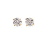 Load image into Gallery viewer, 5MM Cubic Zirconia 24K Pure Gold Plated Ear Studs
