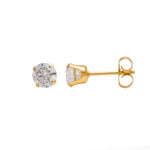 Load image into Gallery viewer, 5MM Cubic Zirconia 24K Pure Gold Plated Ear Studs
