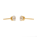 Load image into Gallery viewer, 5MM Cubic Zirconia 24K Pure Gold Plated Ear Studs
