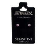 Load image into Gallery viewer, 3MM Pink Cubic Zirconia  Allergy-Free Stainless Steel Ear Studs
