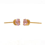 Load image into Gallery viewer, 5MM Cubic Zirconia Pink 24K Pure Gold Plated Ear Studs
