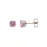 Load image into Gallery viewer, 5MM Cubic Zirconia Pink Allergy-Free Stainless Steel Ear Studs
